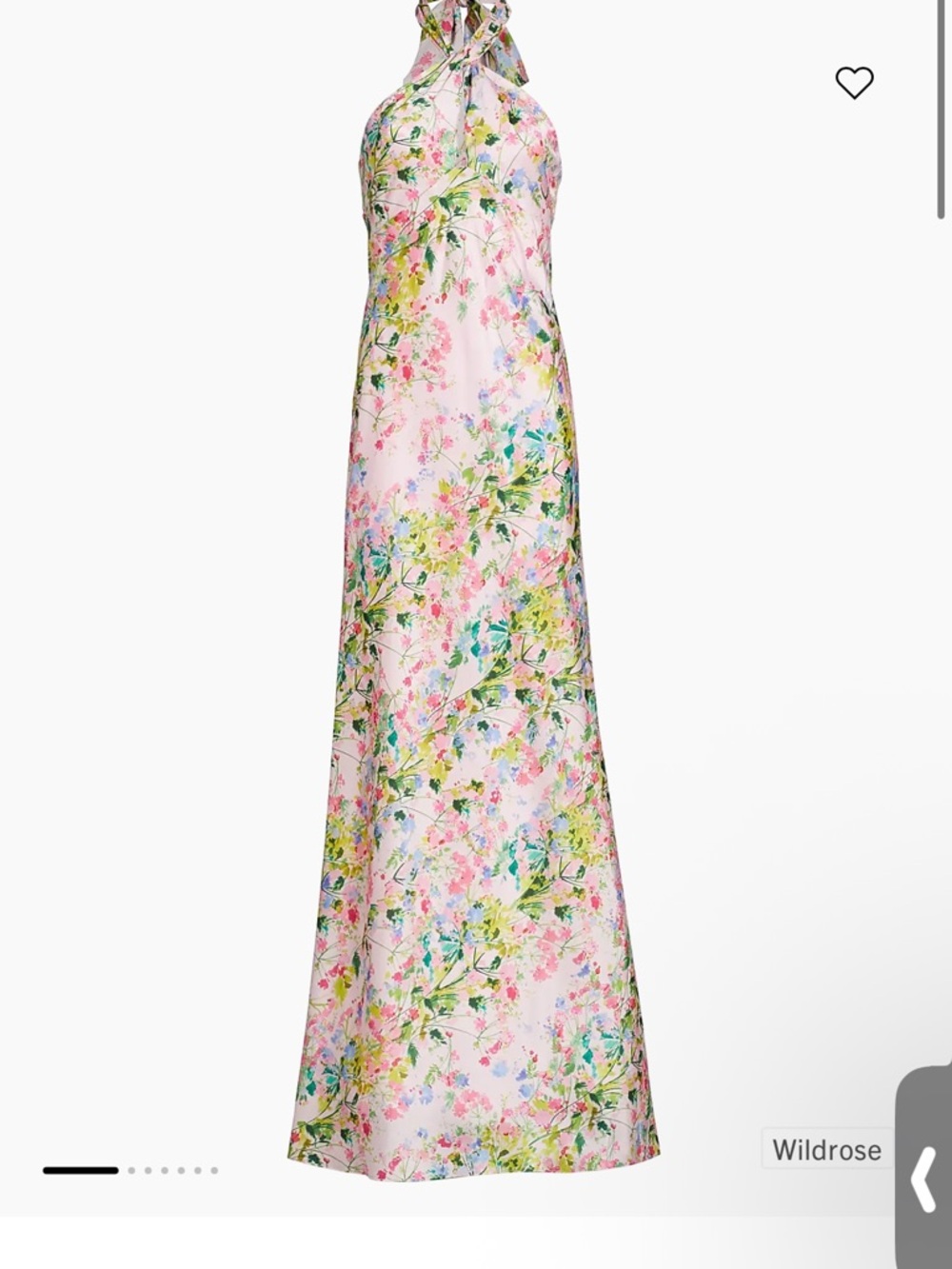Monique Lhuillier Pink Floral Halter Maxi Dress